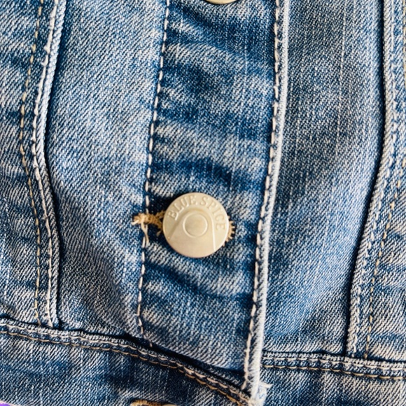 Blue Spice Denim Jean Jacket Distressed Girls Size 7 Back to School - Picture 5 of 7